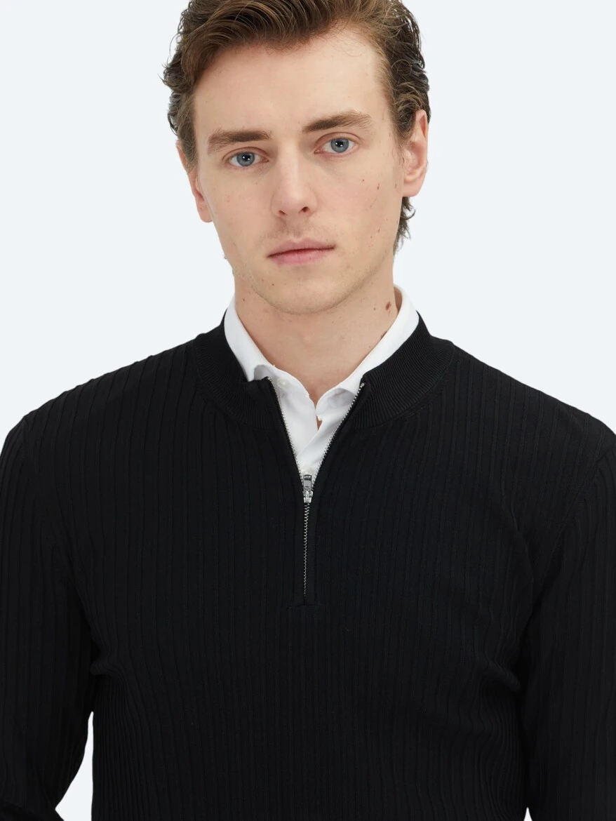 Black Knitwear Sweatshirt - 3