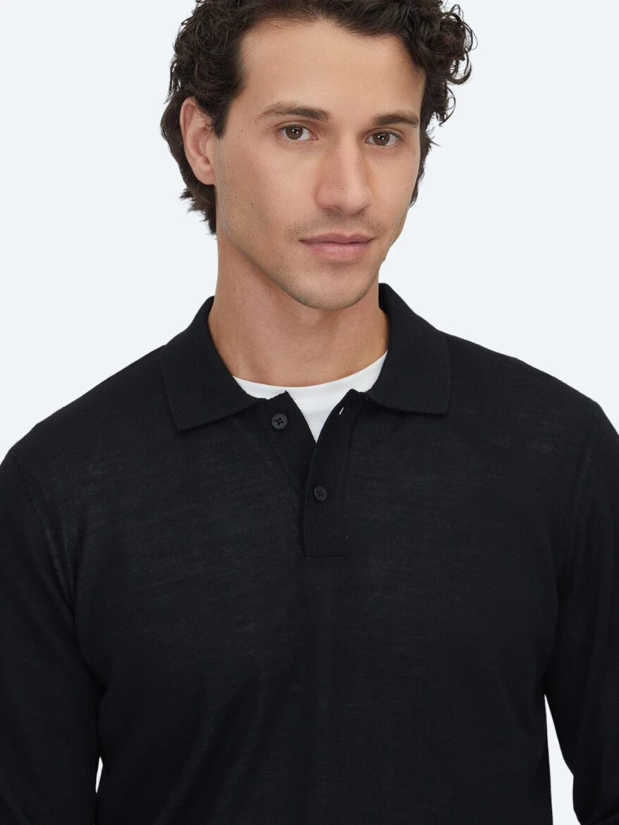 Black Knitwear Sweatshirt - 5