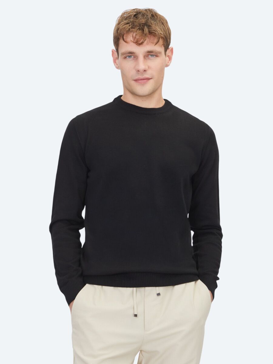 Black Knitwear Sweatshirt - 1