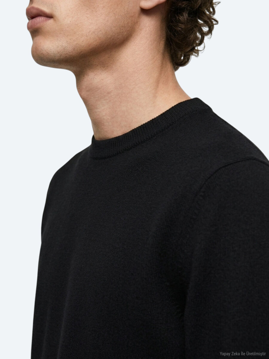 Black Knitwear Sweatshirt - 4