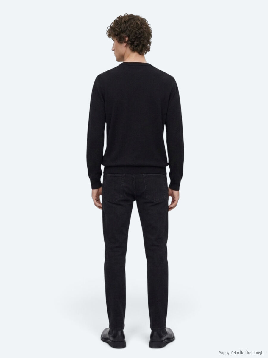 Black Knitwear Sweatshirt - 5