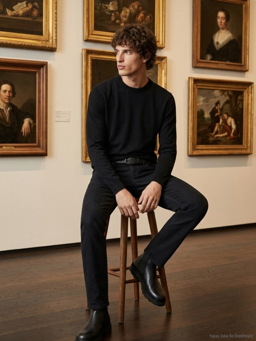 Black Knitwear Sweatshirt - 7