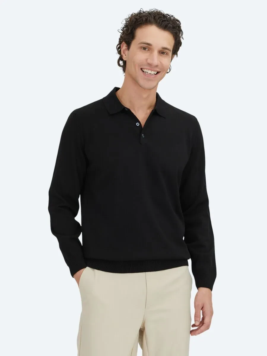 Black Knitwear Sweatshirt - 1