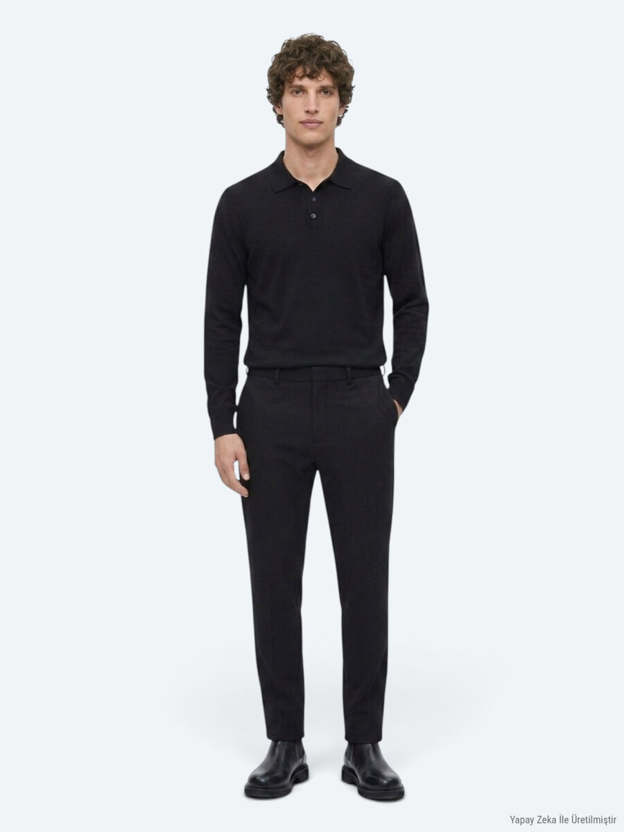 Black Knitwear Sweatshirt - 1