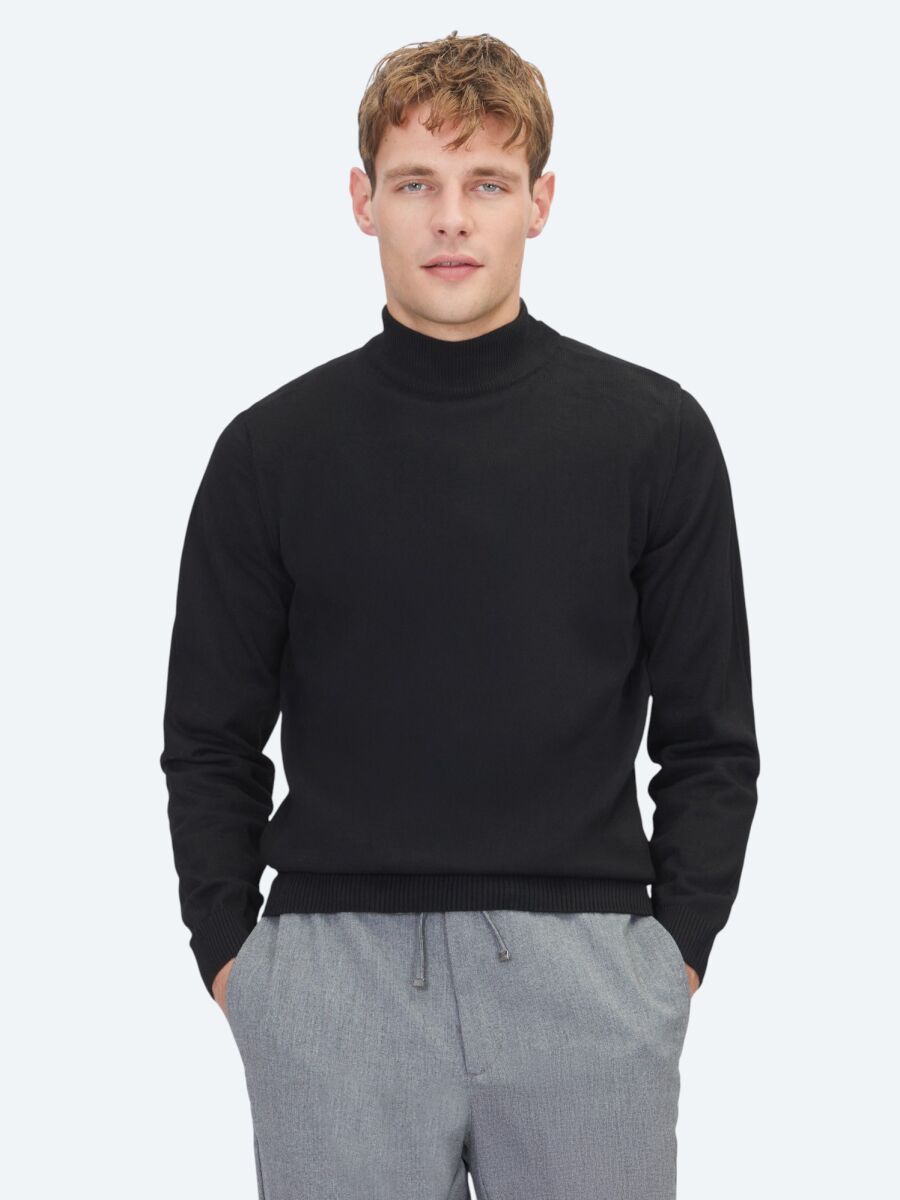 Black Knitwear Sweatshirt - 1