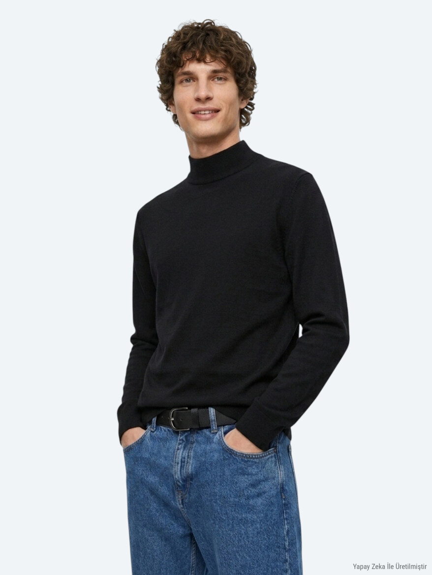Black Knitwear Sweatshirt 