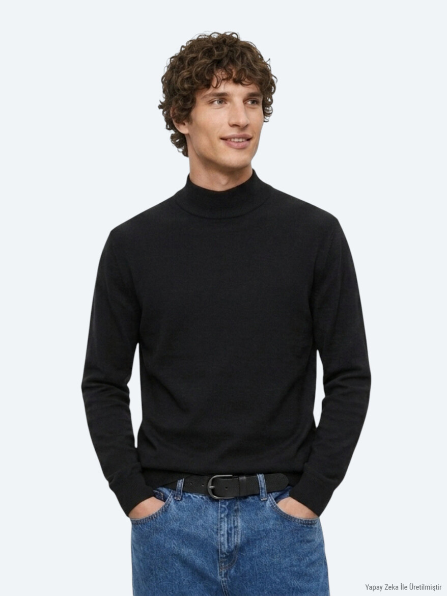 Black Knitwear Sweatshirt - 2