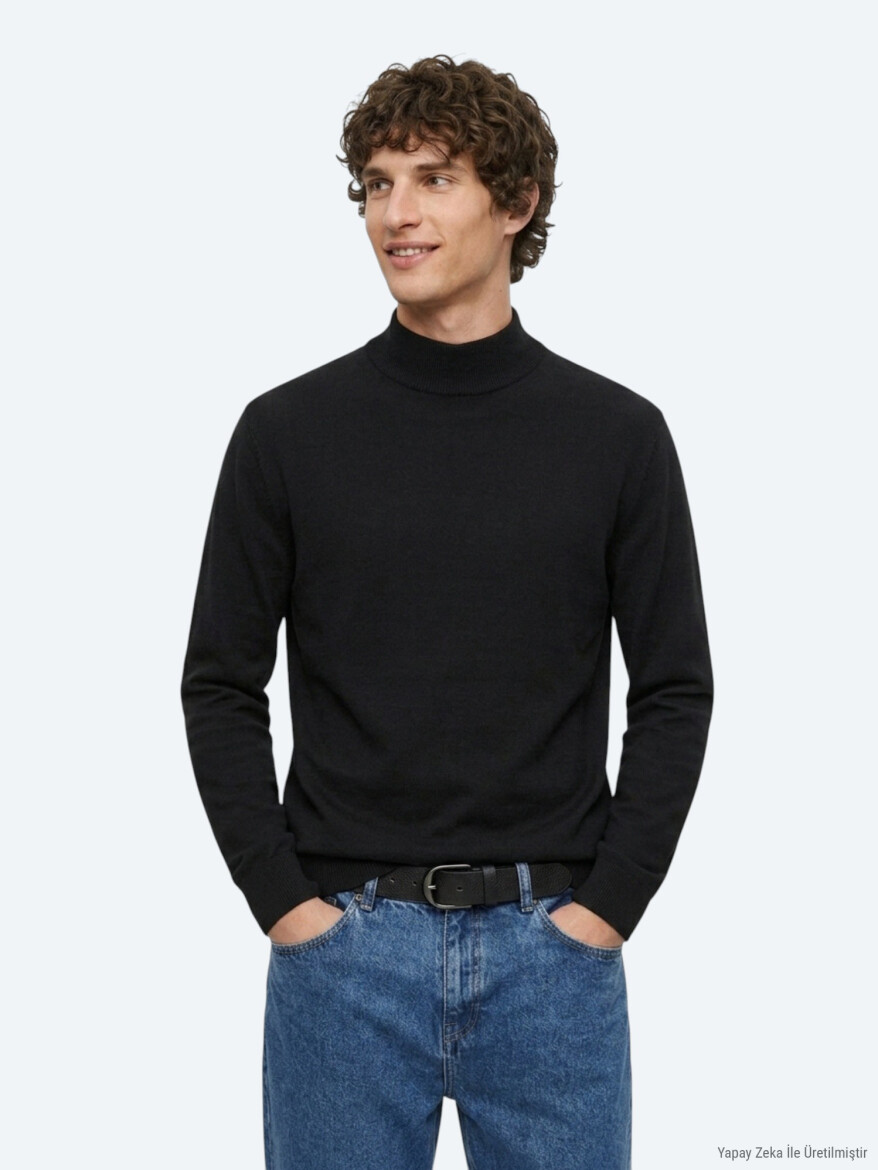 Black Knitwear Sweatshirt - 4