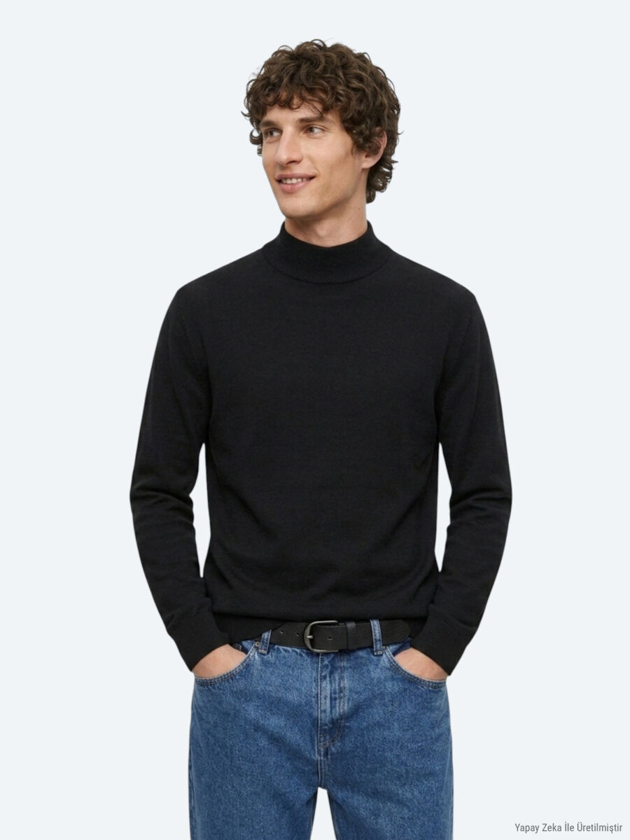 Black Knitwear Sweatshirt - 4