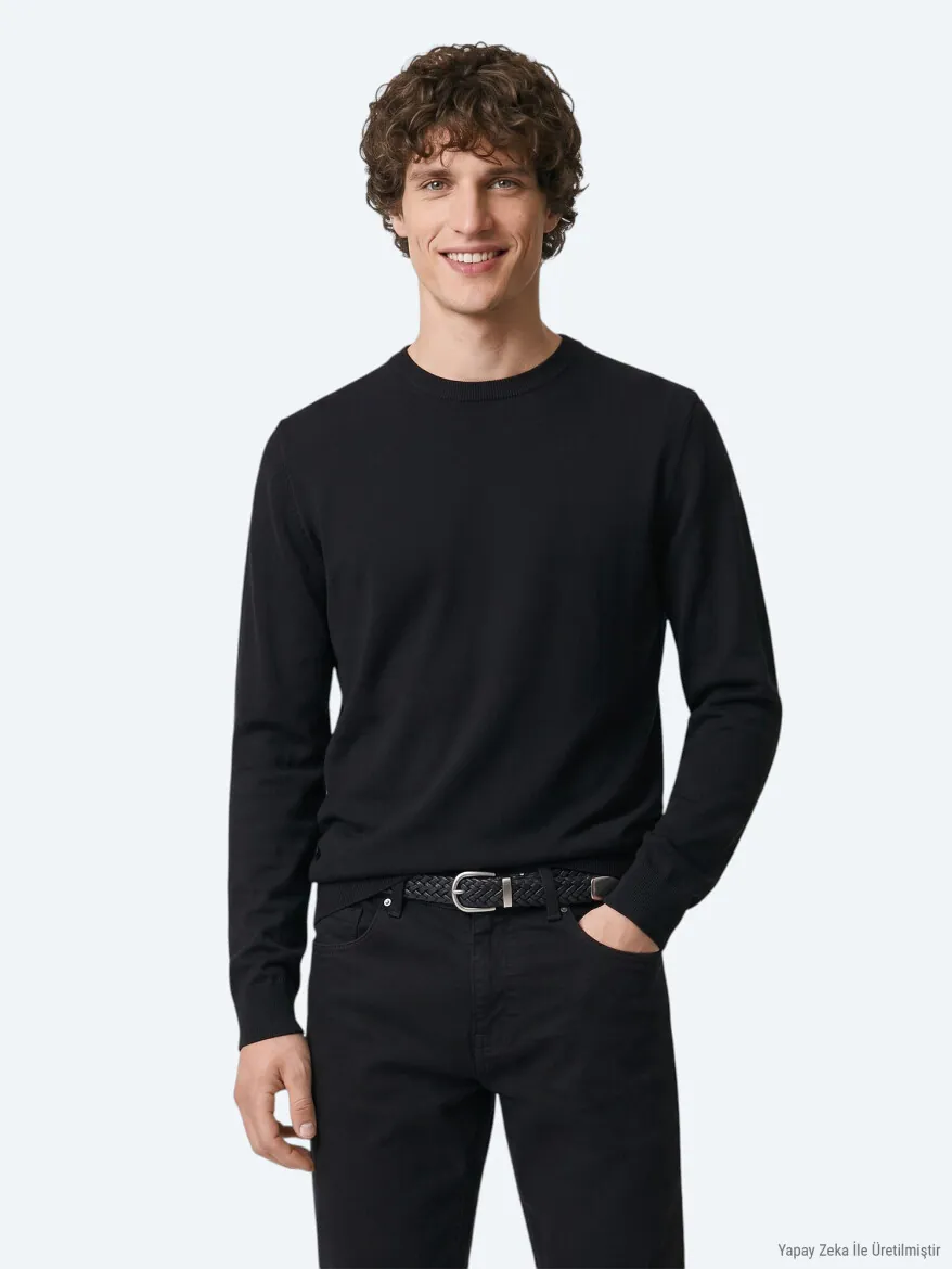 Black Knitwear Sweatshirt - 4