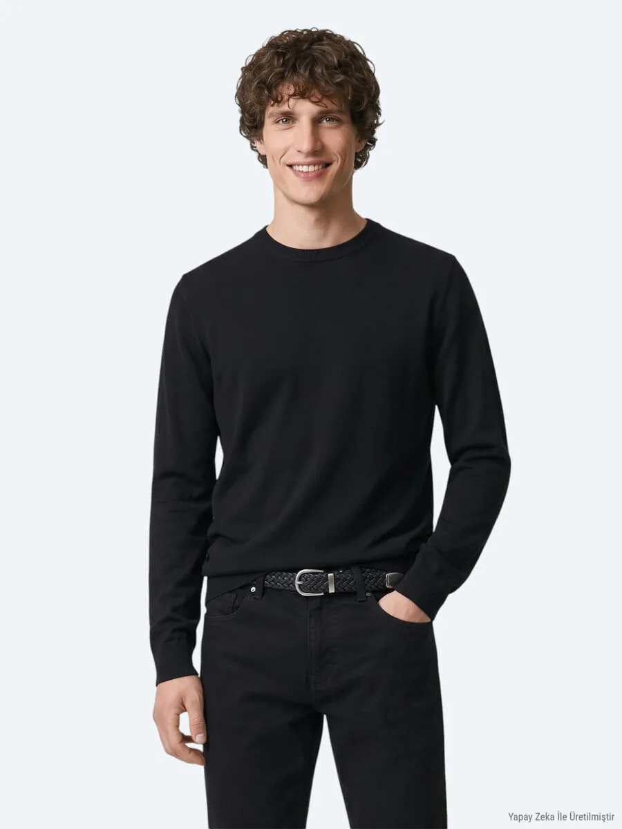 Black Knitwear Sweatshirt - 4