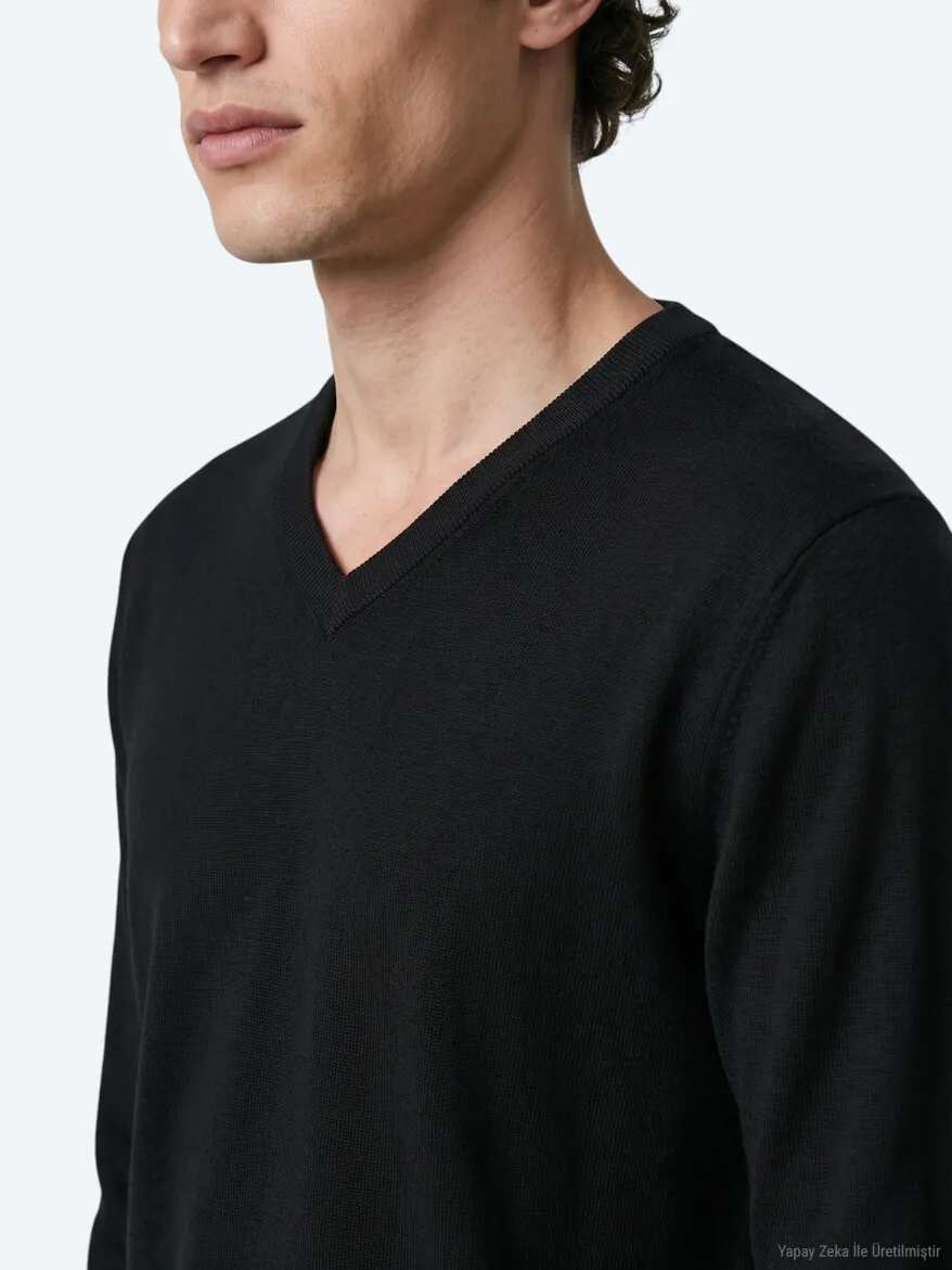 Black Knitwear Sweatshirt - 3