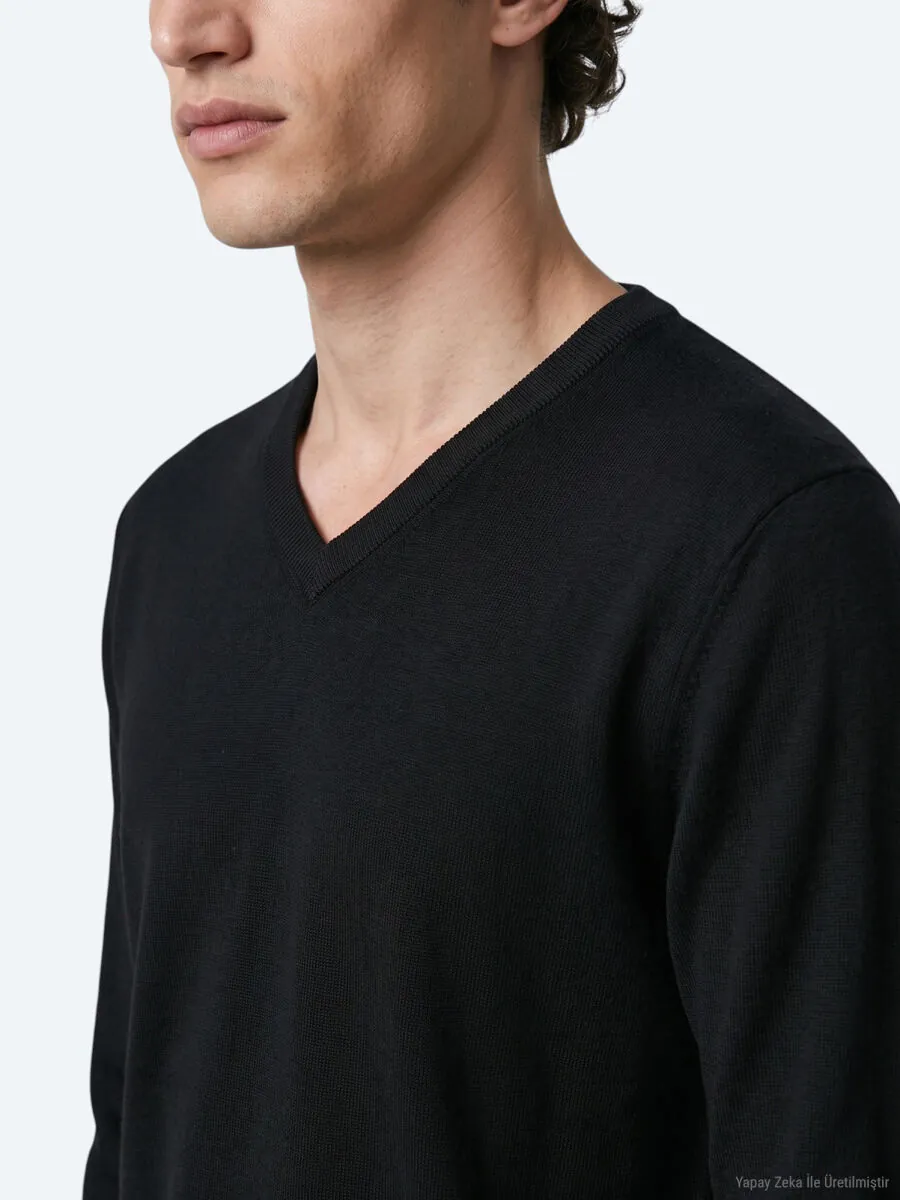 Black Knitwear Sweatshirt - 3