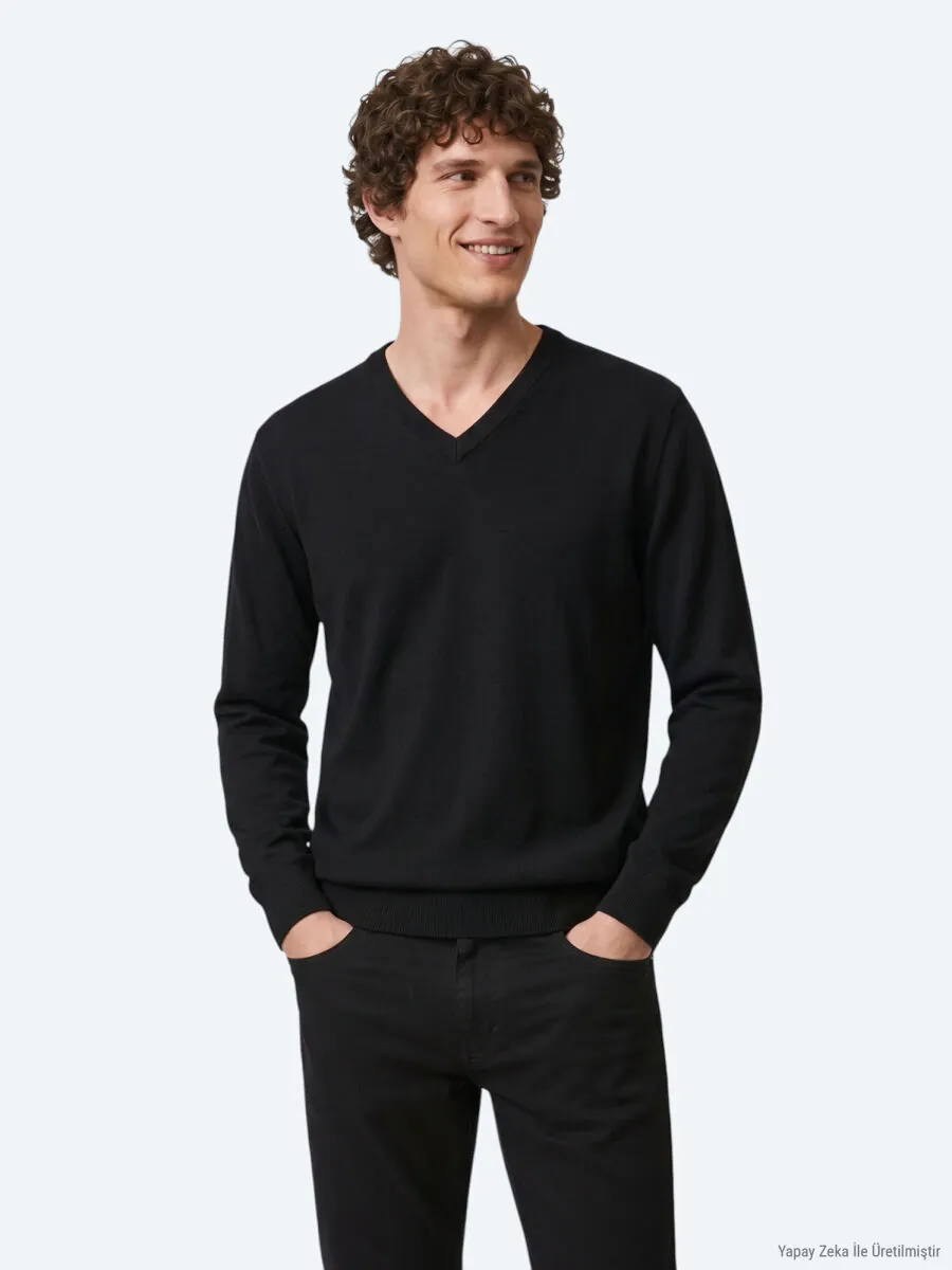 Black Knitwear Sweatshirt - 4