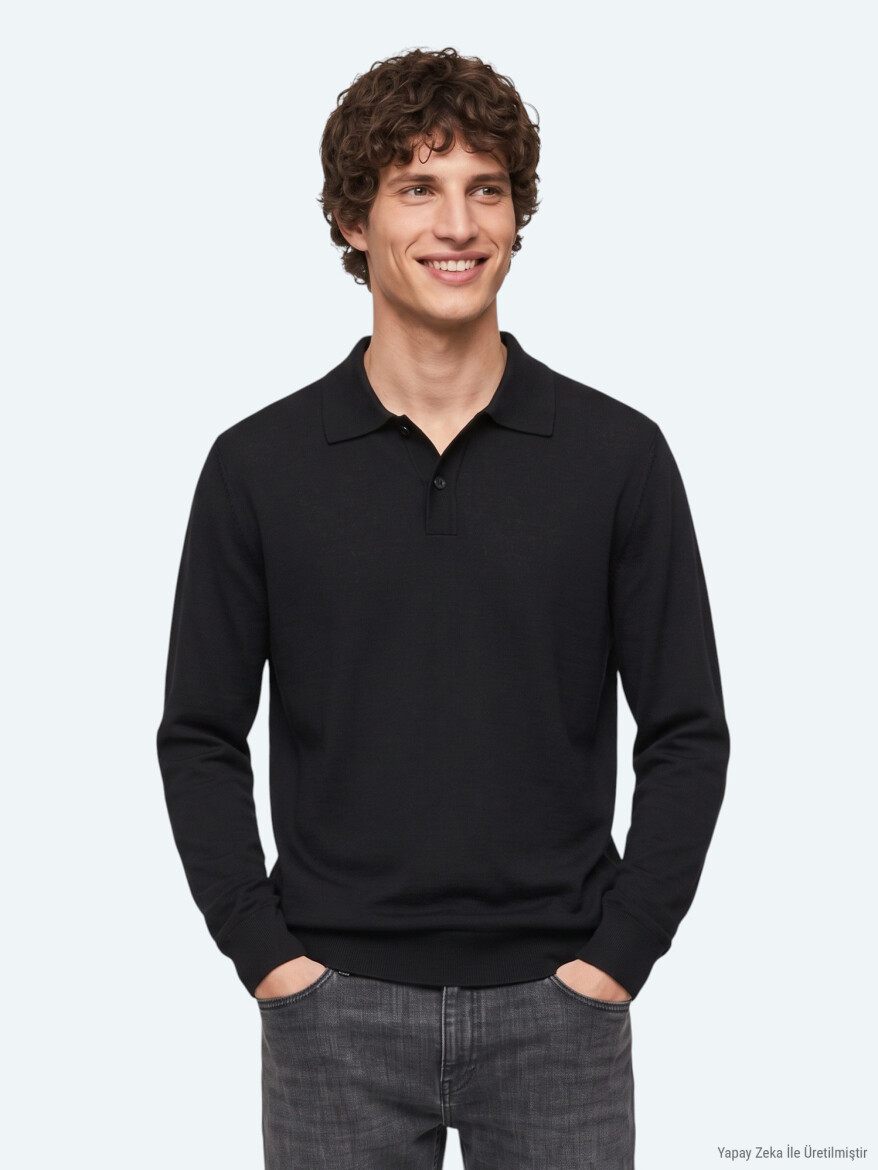 Black Knitwear Sweatshirt 