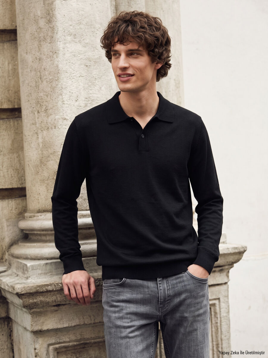Black Knitwear Sweatshirt - 2