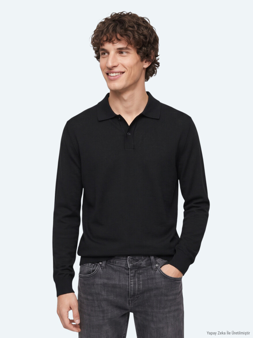 Black Knitwear Sweatshirt - 3