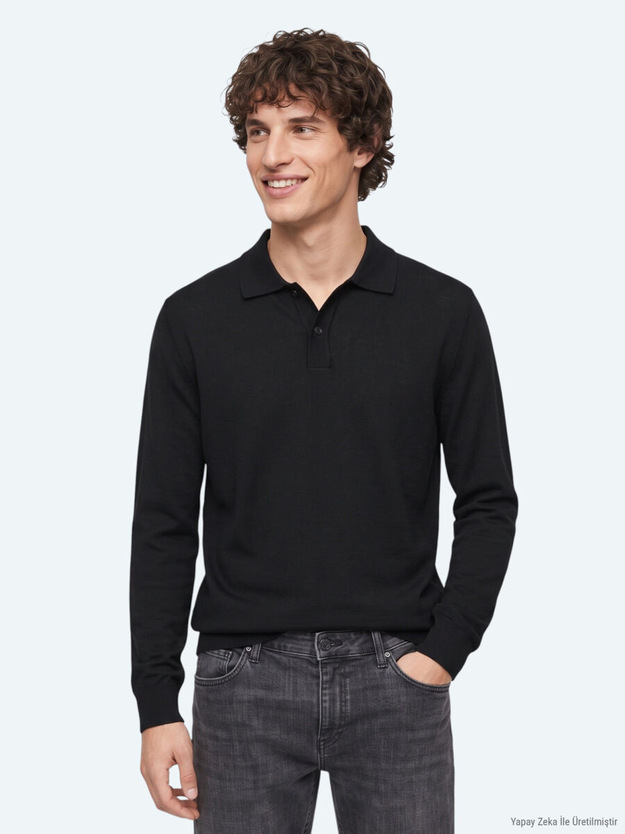 Black Knitwear Sweatshirt - 3