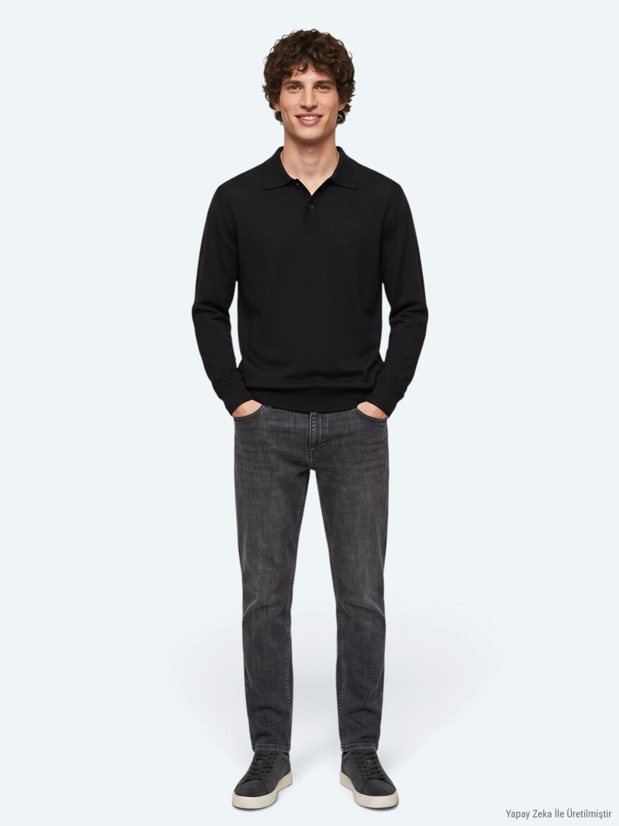 Black Knitwear Sweatshirt - 5