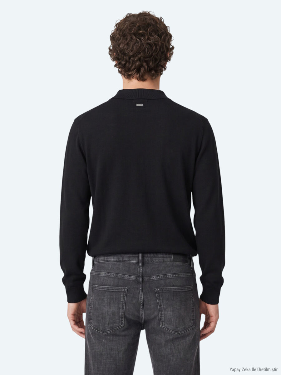 Black Knitwear Sweatshirt - 6