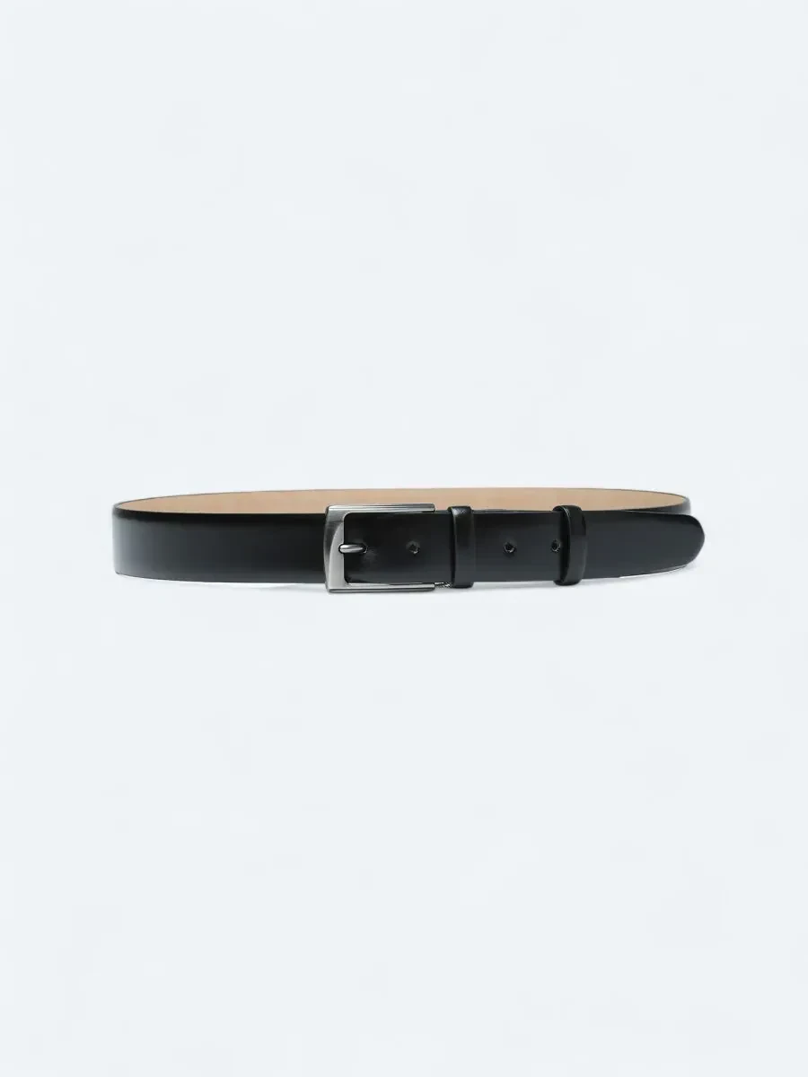Black Leather Belt - 1