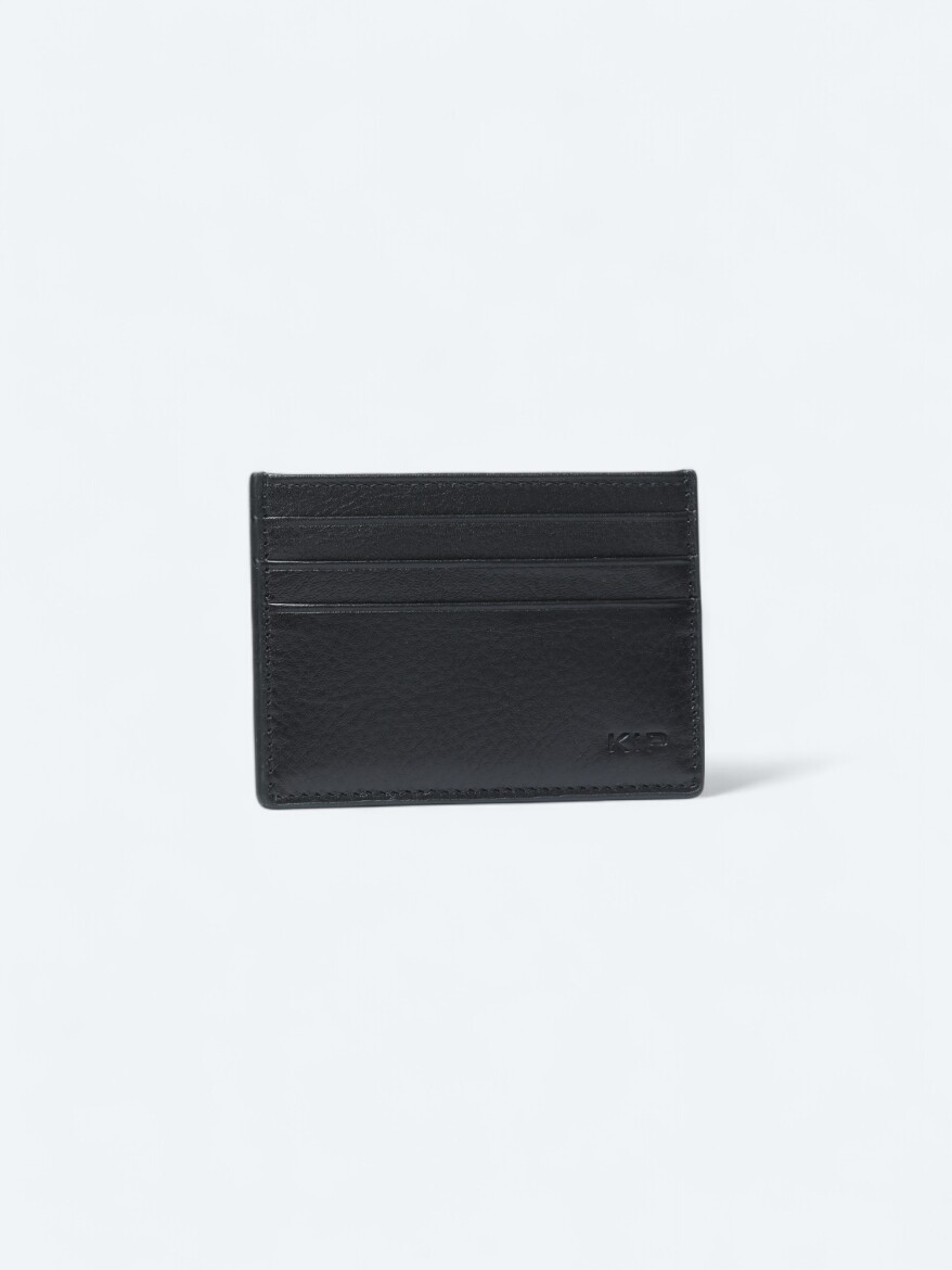 Black Leather Card Holder - 1