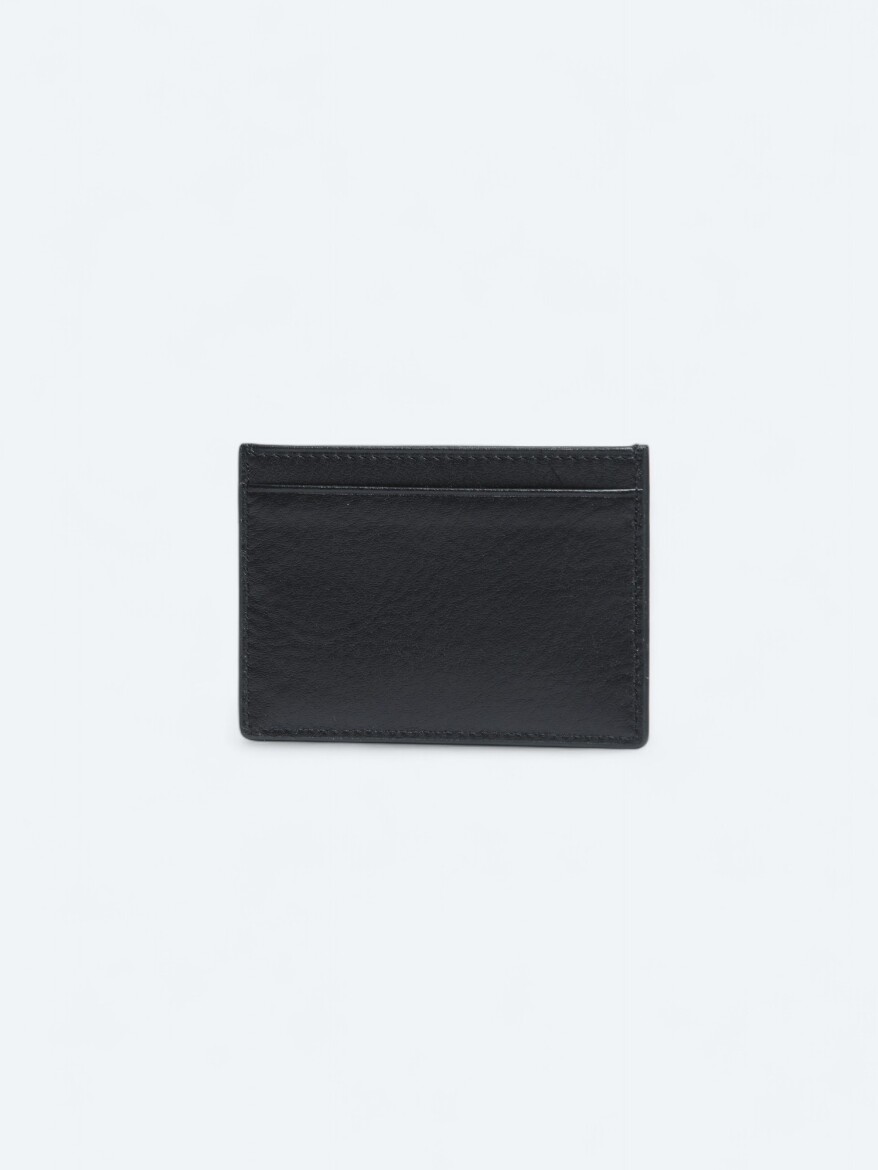 Black Leather Card Holder - 2