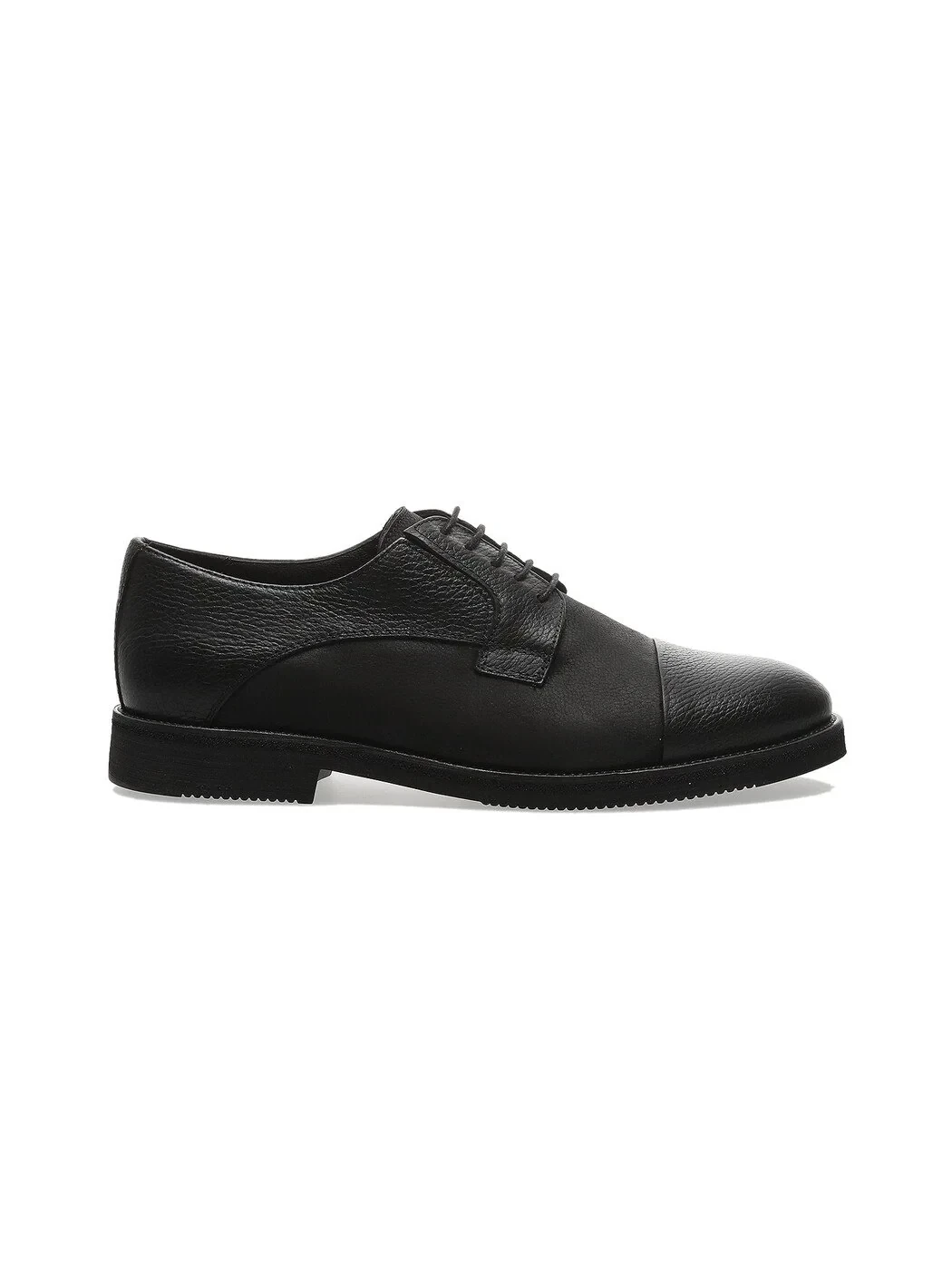 Black Leather Casual Shoes - 1
