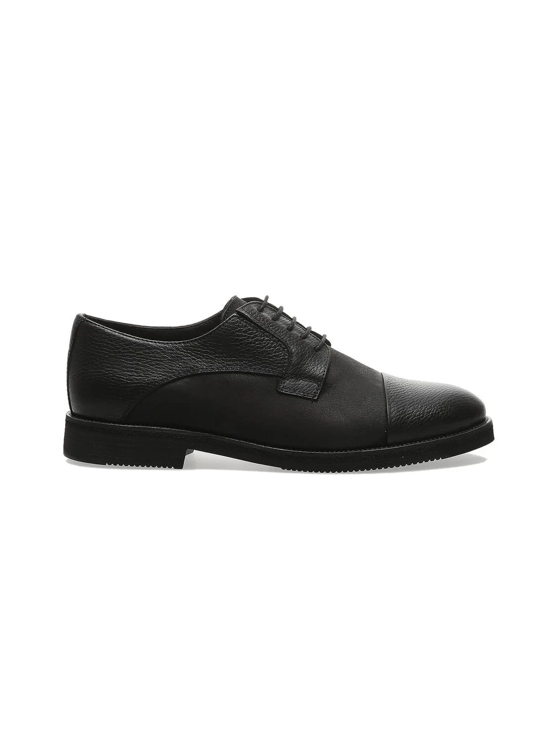 Black Leather Casual Shoes - 1