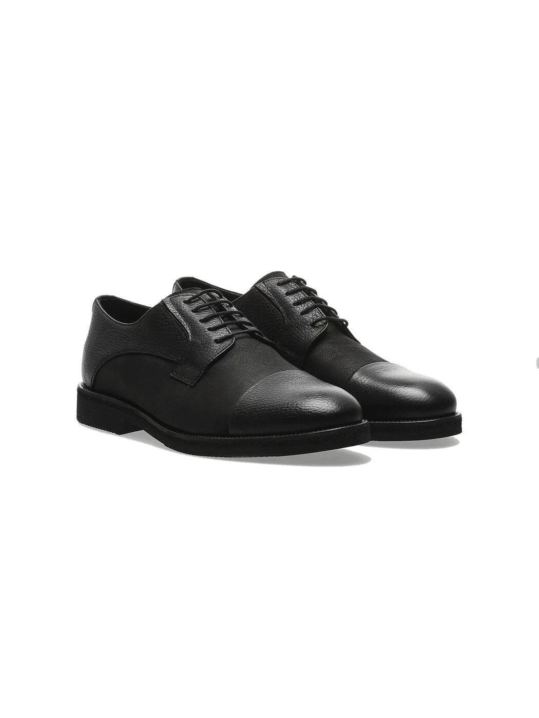 Black Leather Casual Shoes - 2