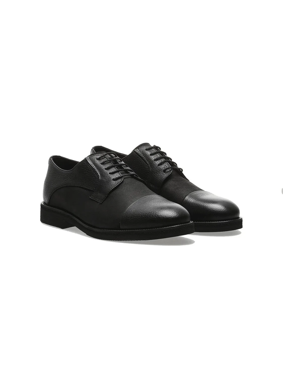 Black Leather Casual Shoes - 2