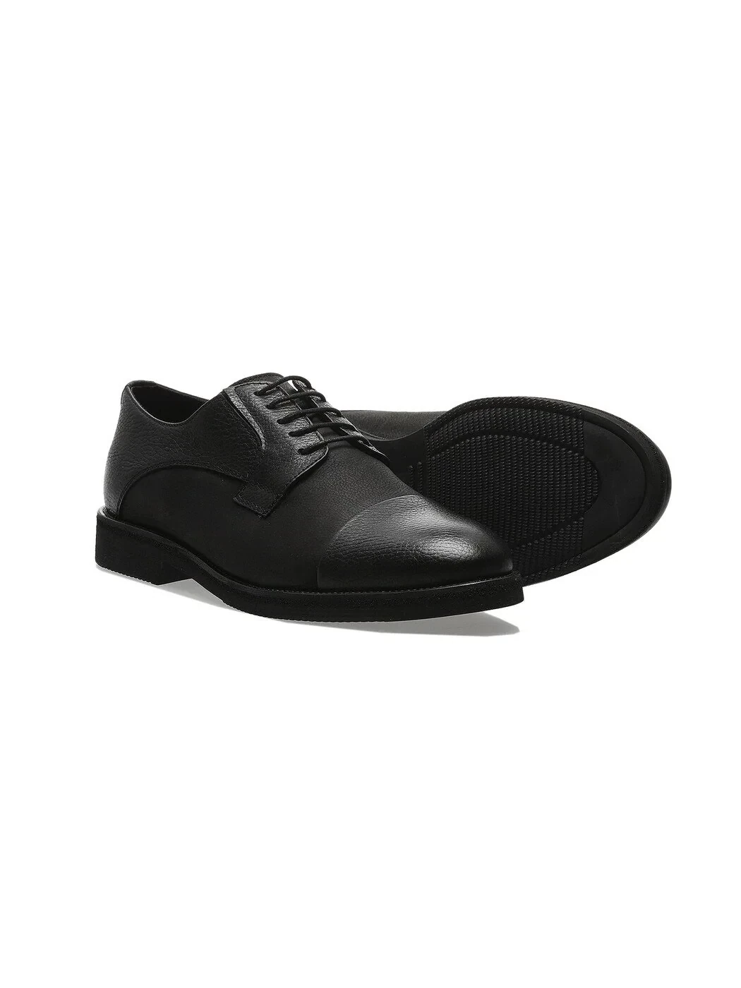 Black Leather Casual Shoes - 3