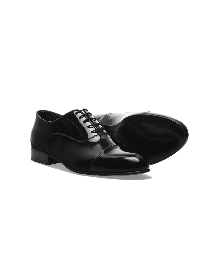 Black Leather Classical Dress Shoes - 3