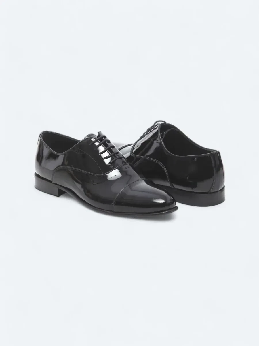 Black Leather Classical Dress Shoes - 3