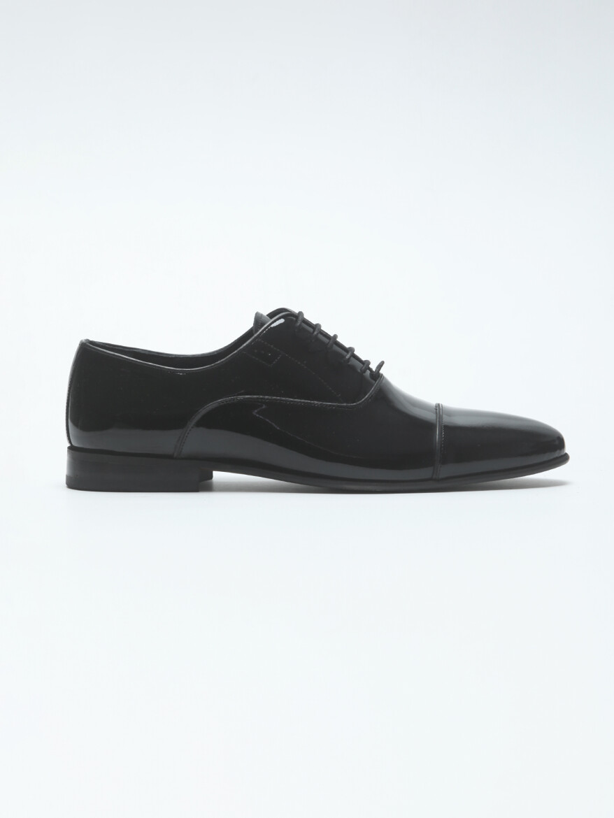 Black Leather Classical Dress Shoes - 1