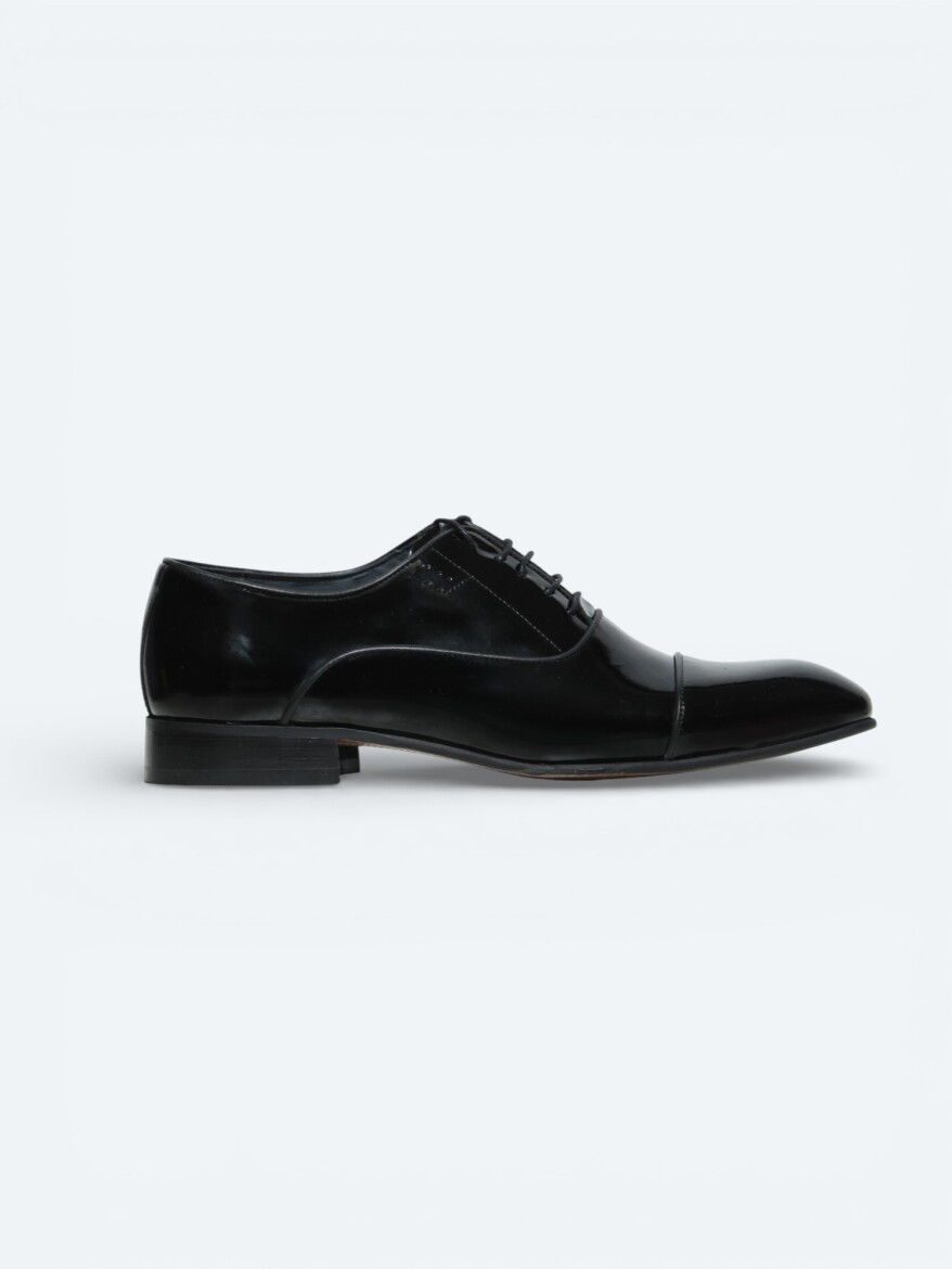 Black Leather Classical Dress Shoes - 1