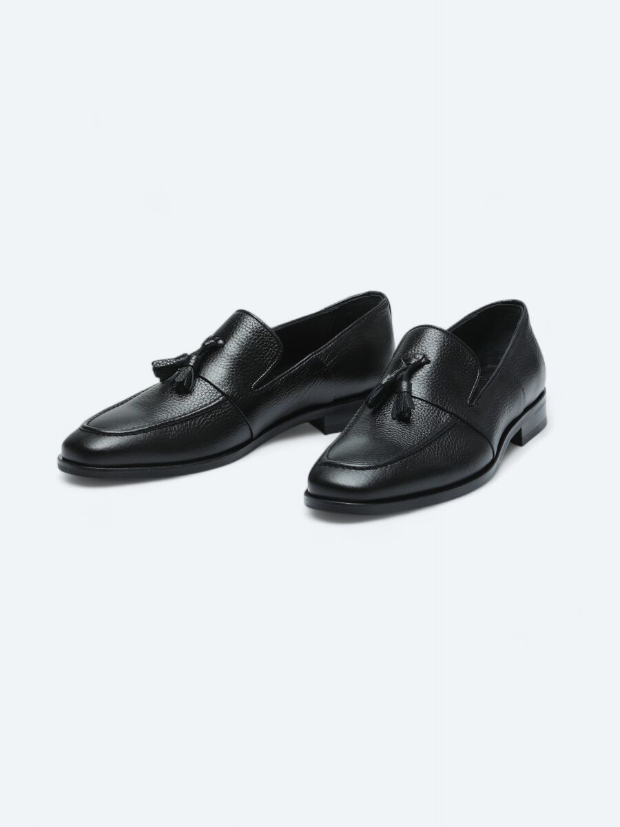 Black Leather Classical Loafer - 2