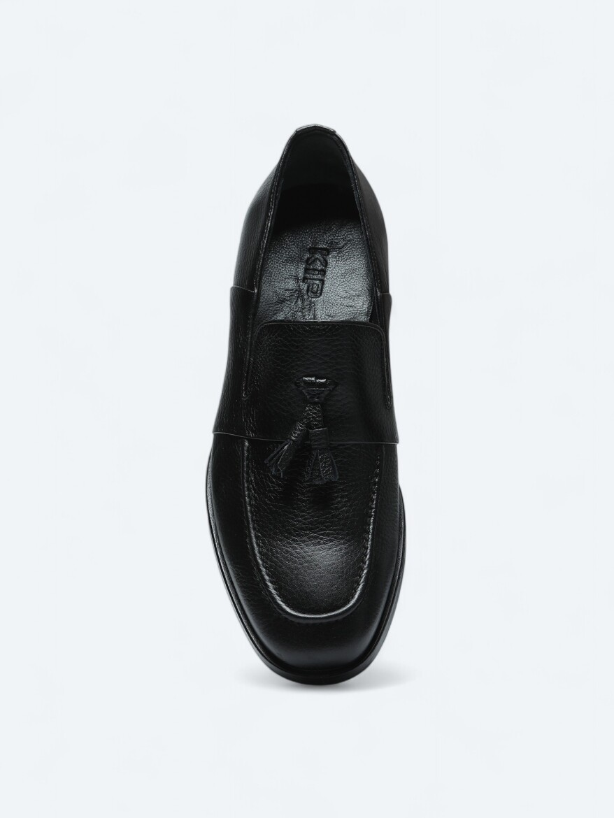 Black Leather Classical Loafer - 3