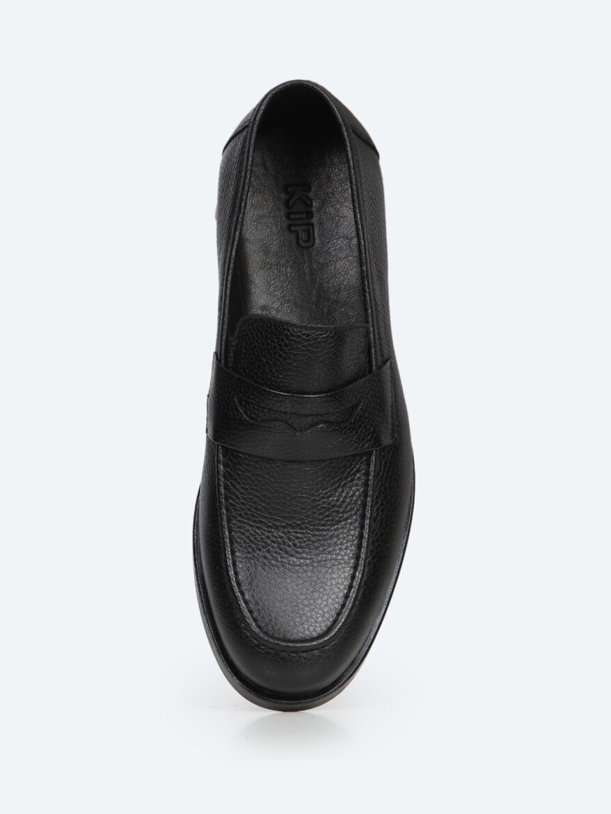 Black Leather Classical Loafer - 3