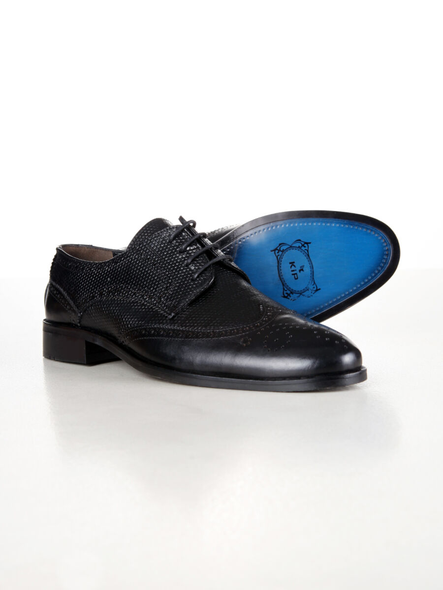 Black Leather Classical Shoes - 4