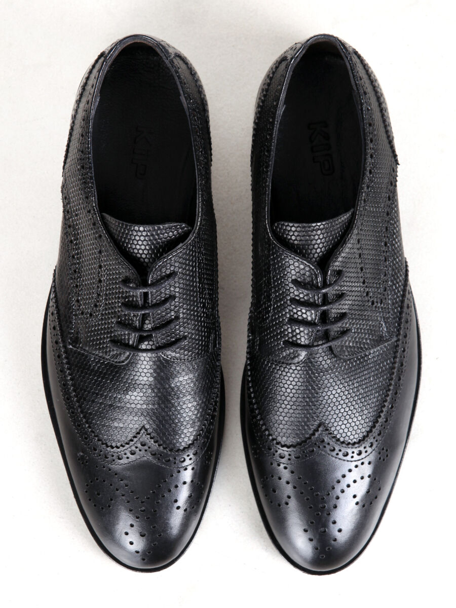 Black Leather Classical Shoes - 5