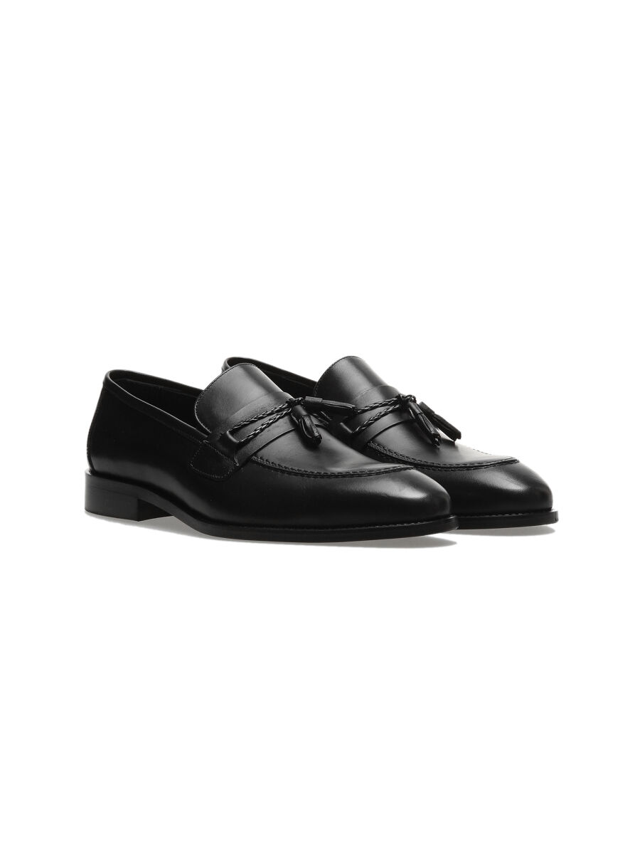 Black Leather Classical Shoes - 2