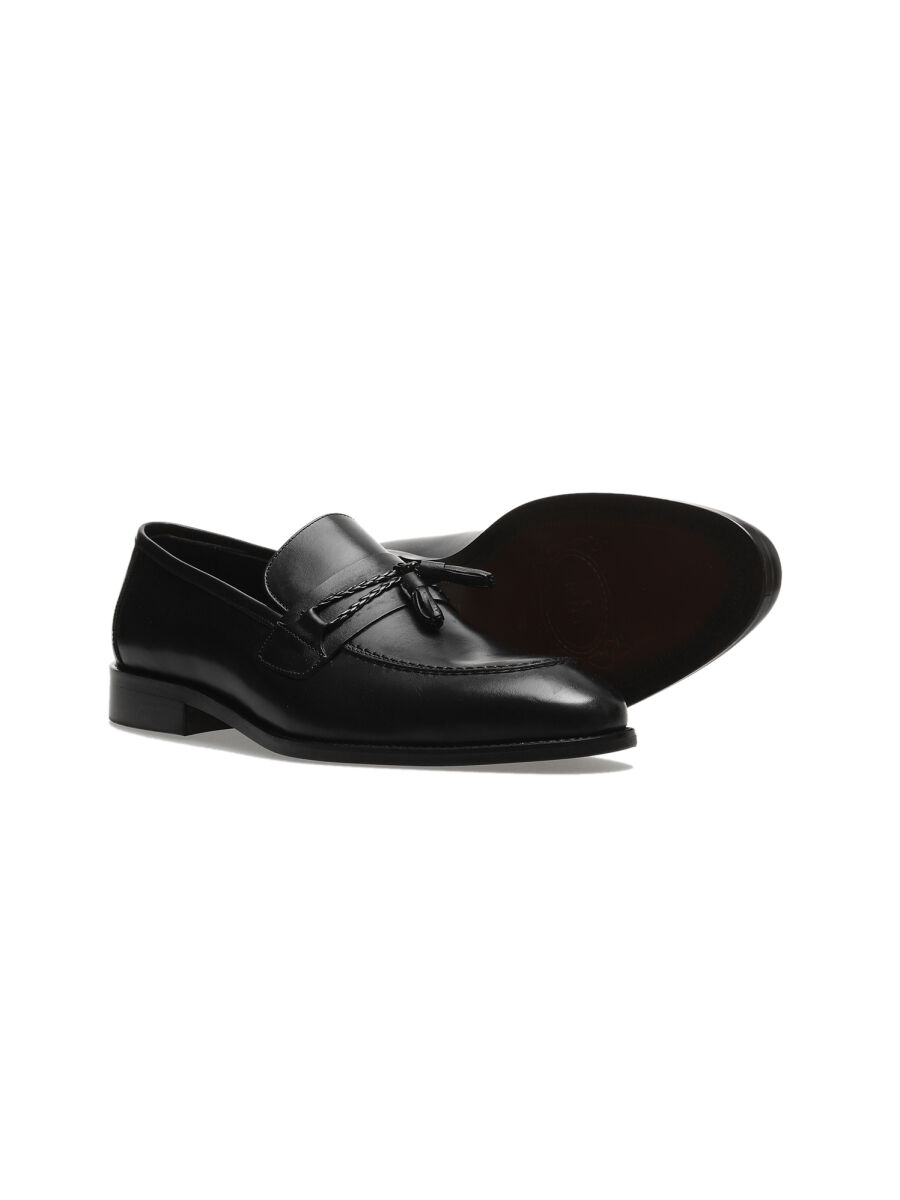 Black Leather Classical Shoes - 3