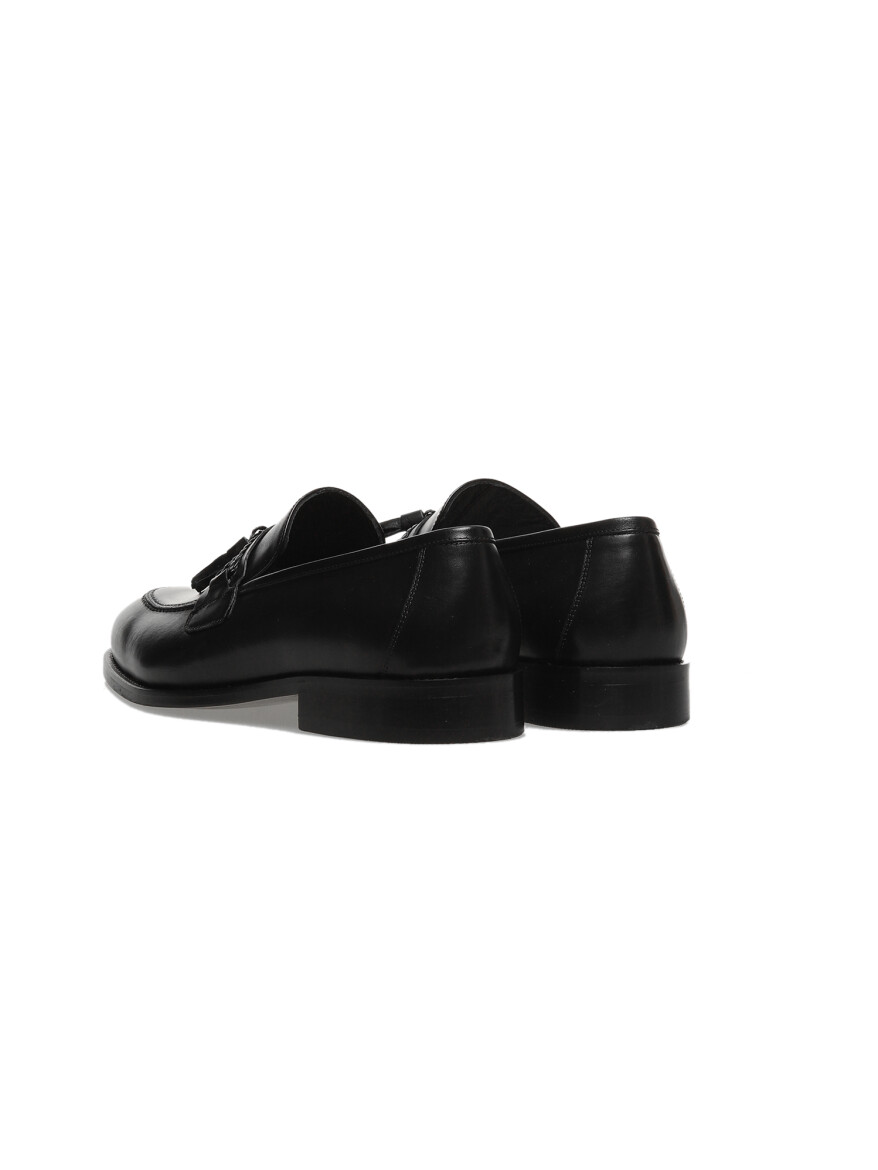 Black Leather Classical Shoes - 4