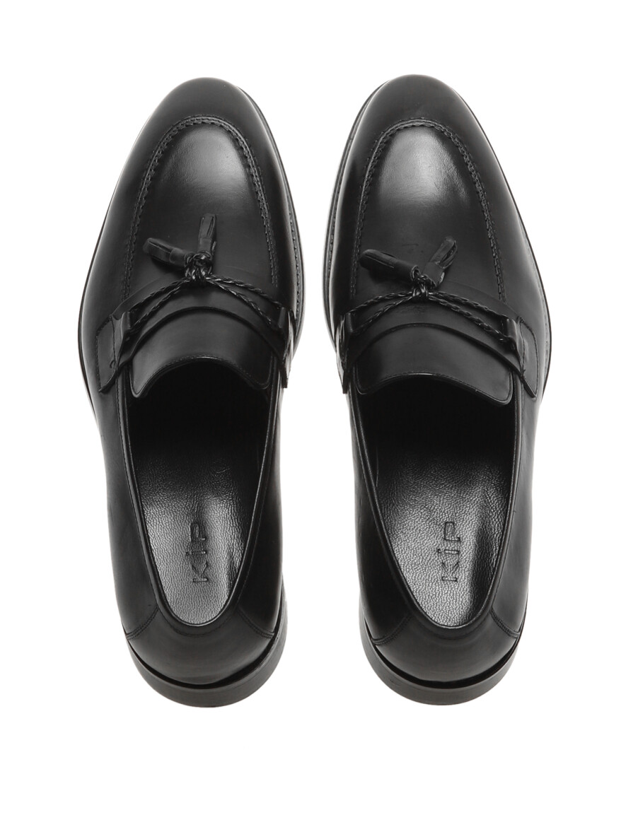 Black Leather Classical Shoes - 5