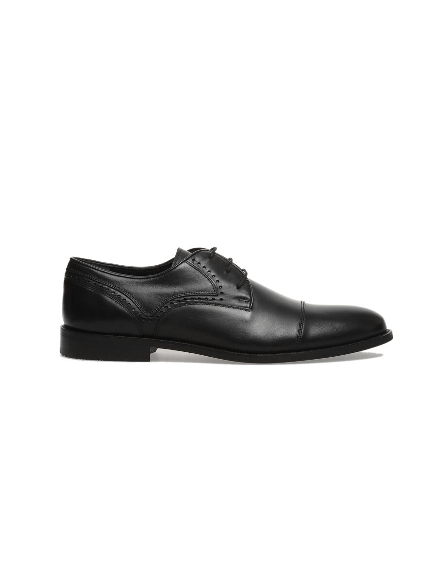 Black Leather Classical Shoes - 1