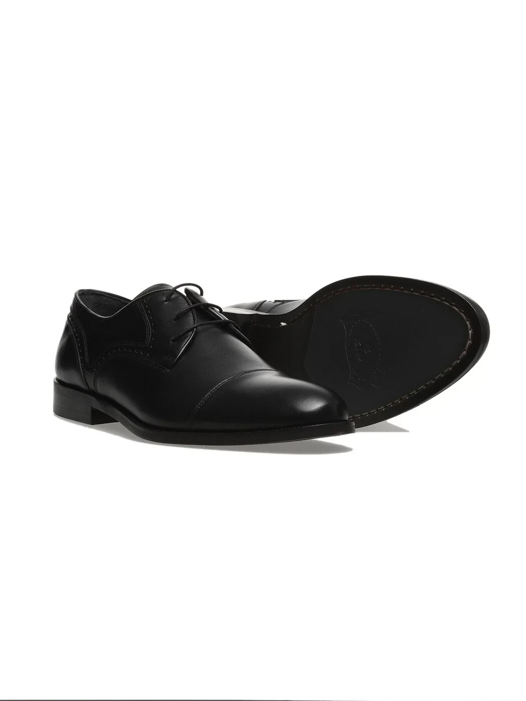 Black Leather Classical Shoes - 3