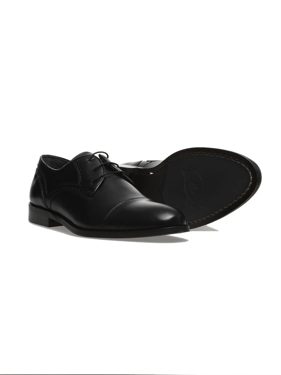 Black Leather Classical Shoes - 3