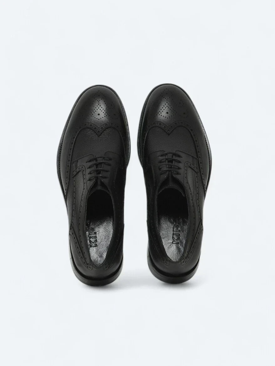 Black Leather Classical Shoes - 5