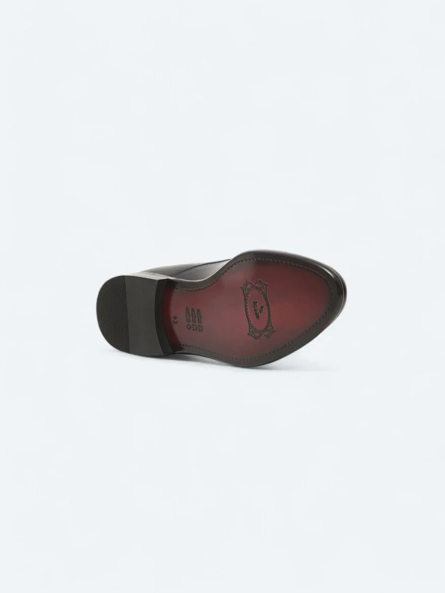 Black Leather Classical Shoes - 4